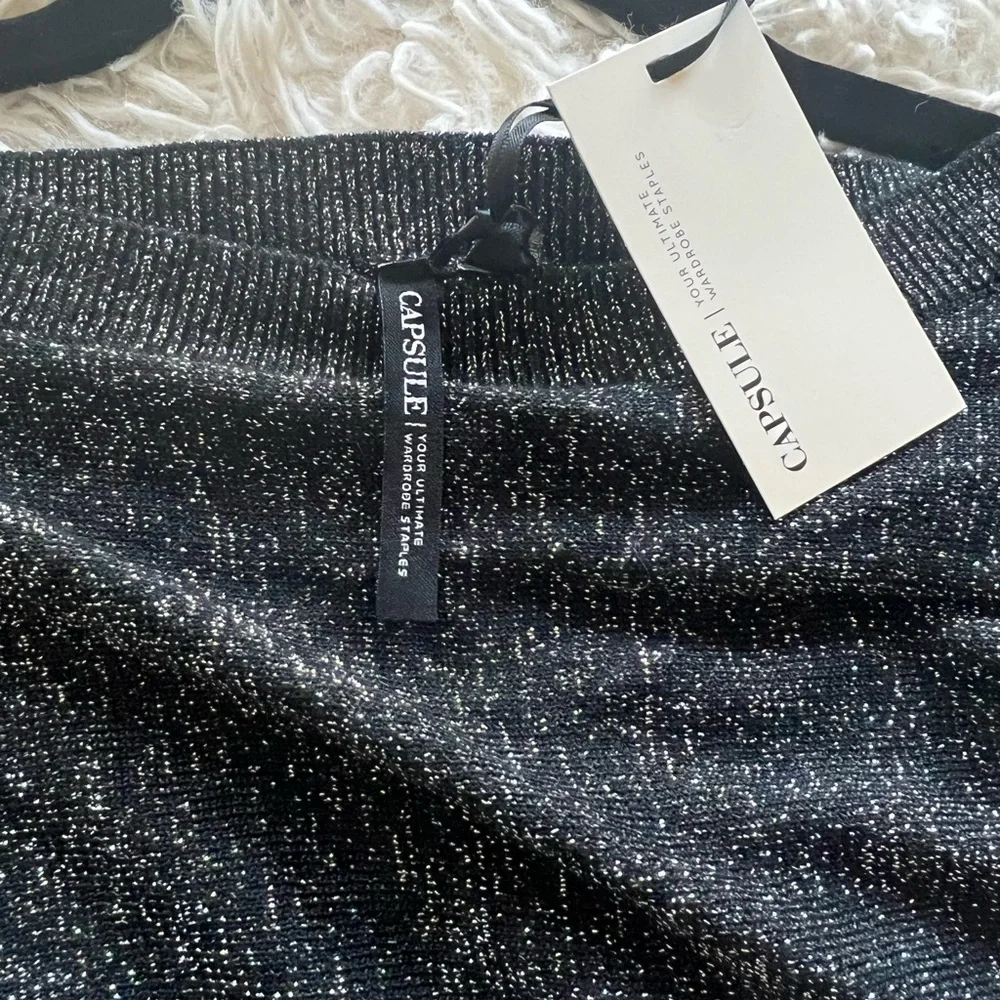 Capsule Women’s Sparkle Midi Metallic Dress in Black and Silver Size 8/10 - Picture 8 of 8